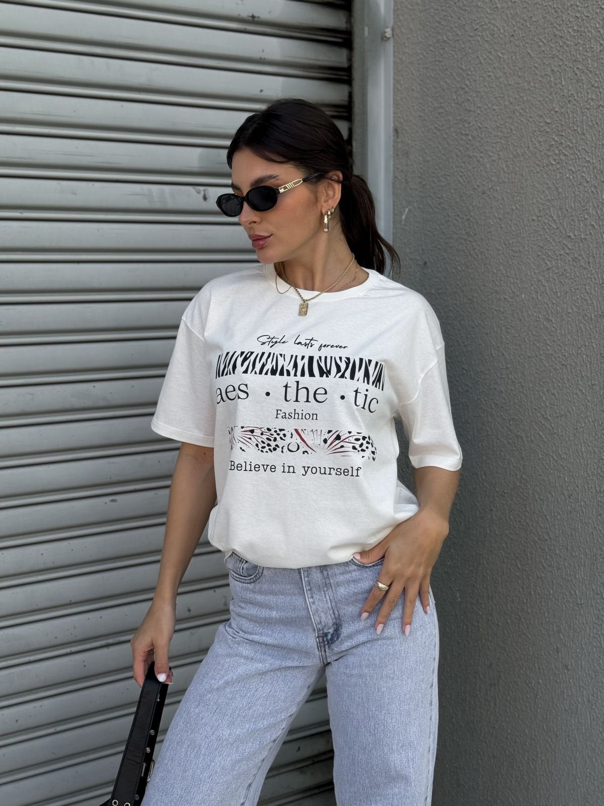 Blusa Feminina Oversized Off Aesthetic, Malha Premium 100% Algodão