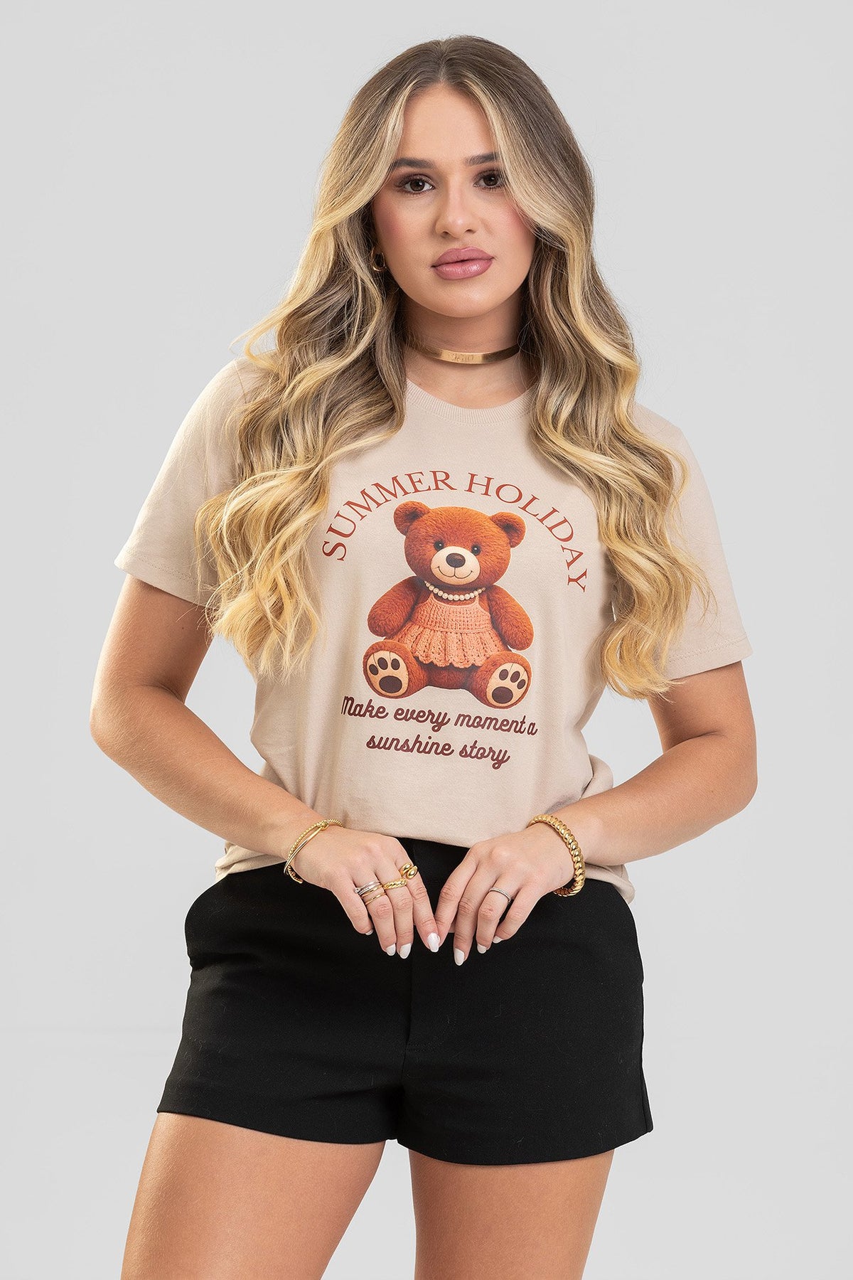 T-shirt Feminina Chocolate Urso Holiday