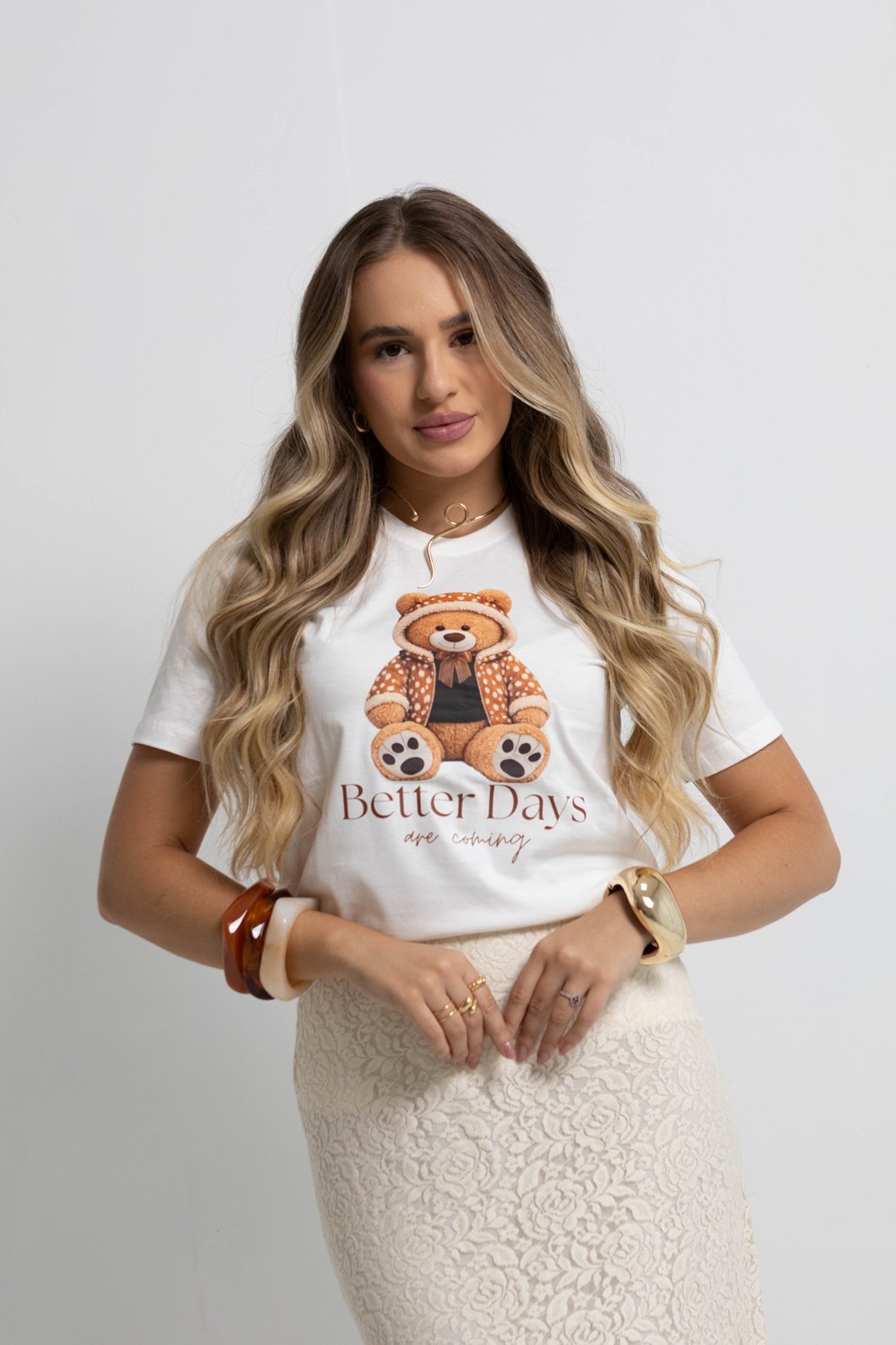 T-shirt Feminina Off Urso Better Days