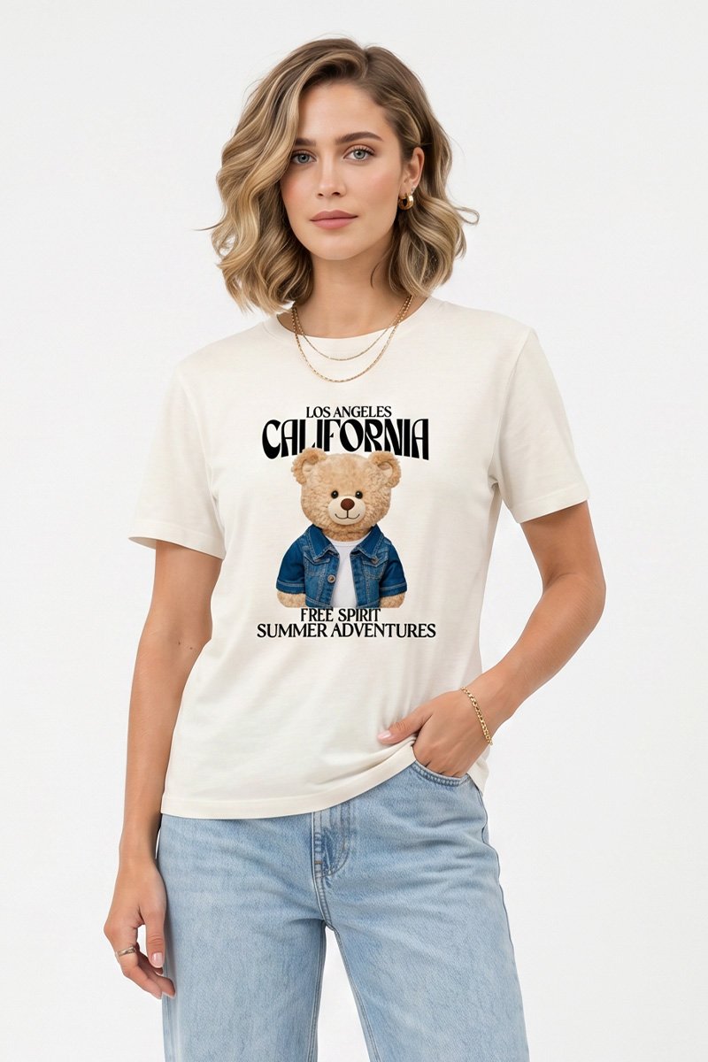 T-shirt Feminina Off Urso California