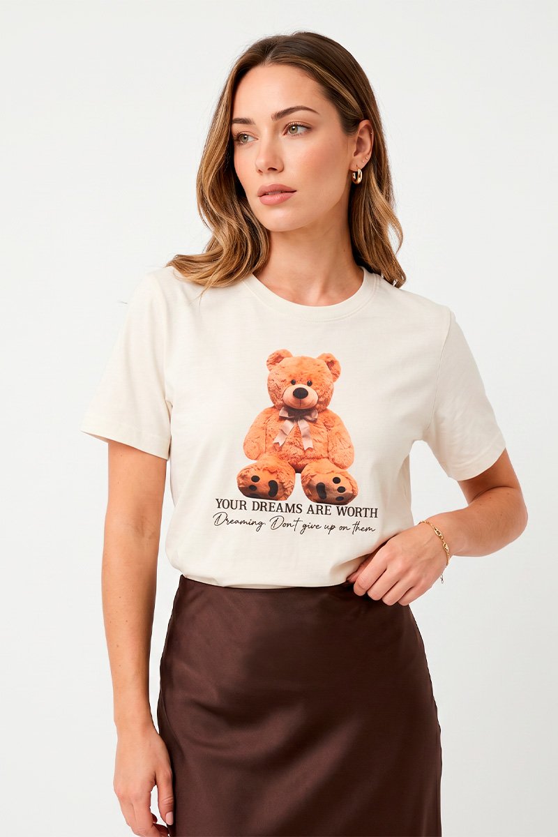 T-shirt Feminina Off Urso Your Dreams