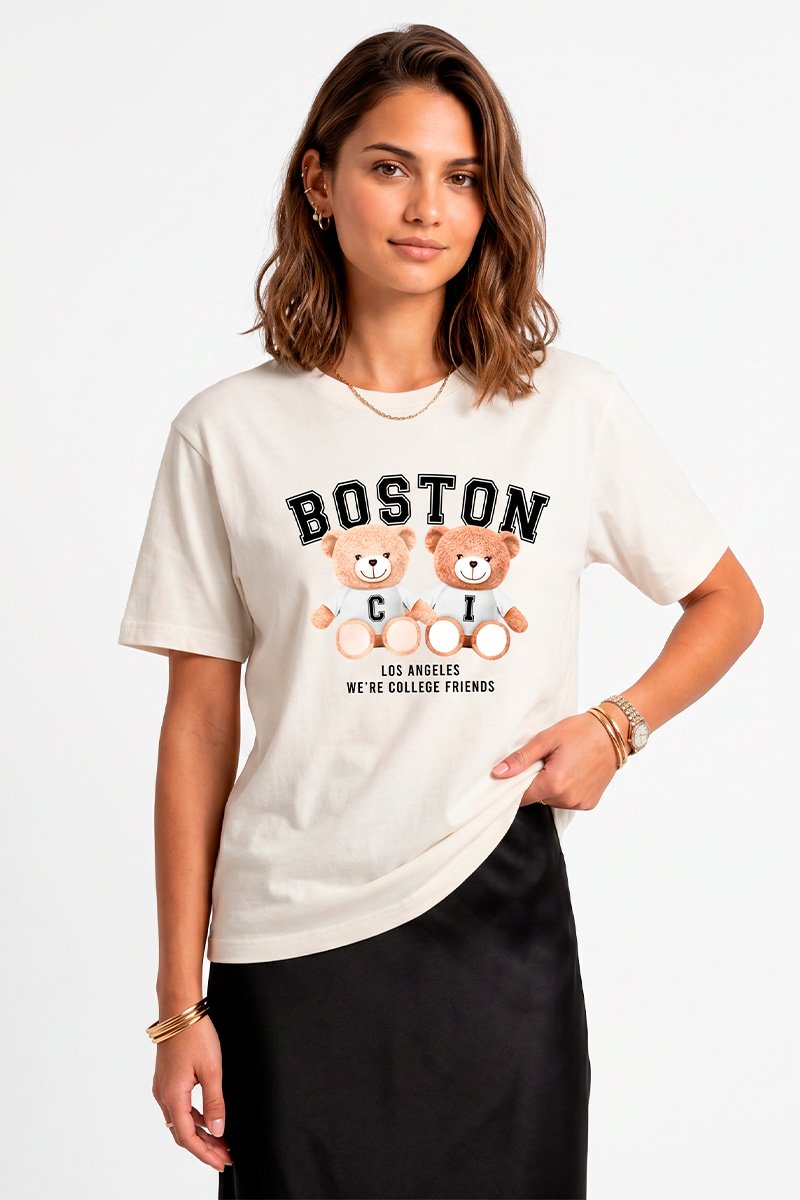 T-shirt Feminina Off Ursos Boston