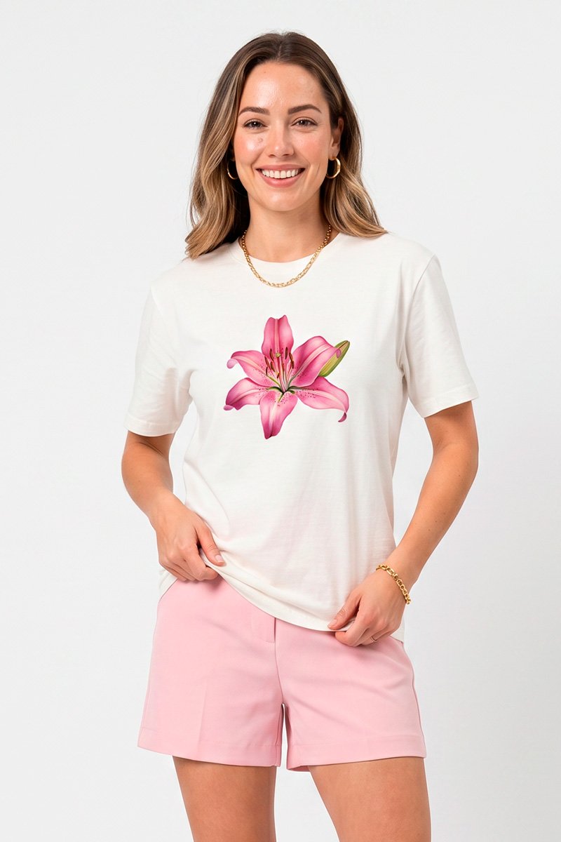 T-shirt Feminina Off White Lírio