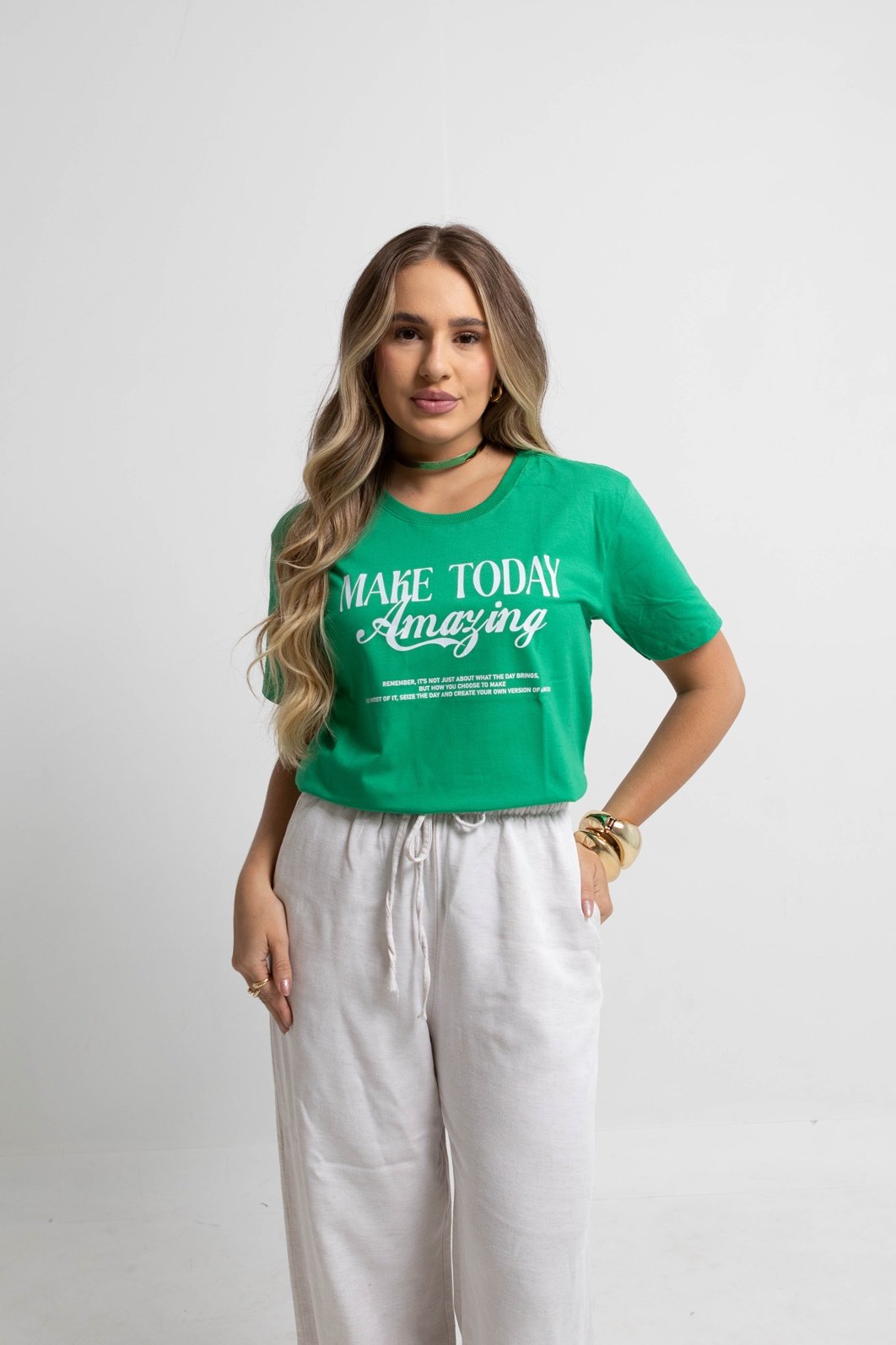 T-shirt Feminina Verde Bandeira Amazing