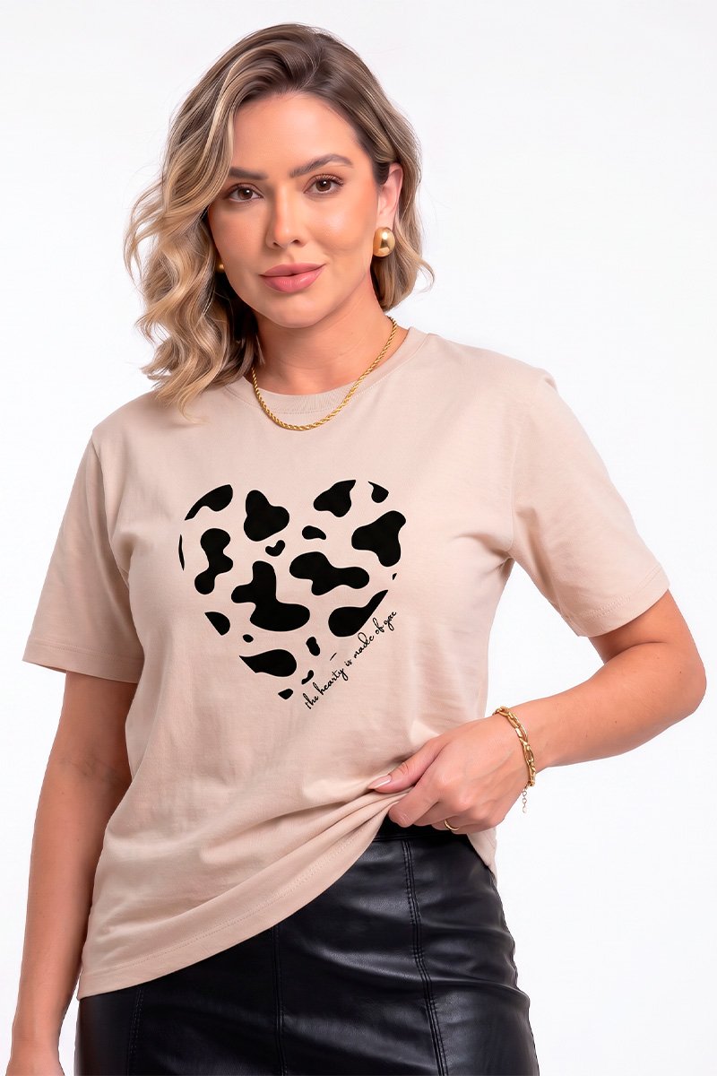 T-shirt Feminina Chocolate Coração The Beauty