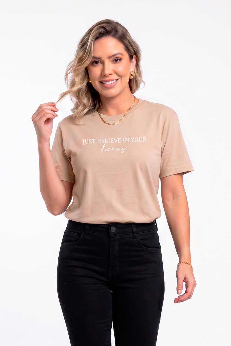 T-shirt Feminina Chocolate Just Believe