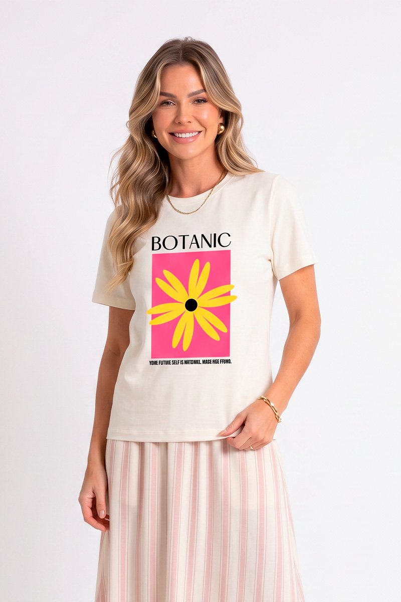 T-shirt Feminina Off Botanic