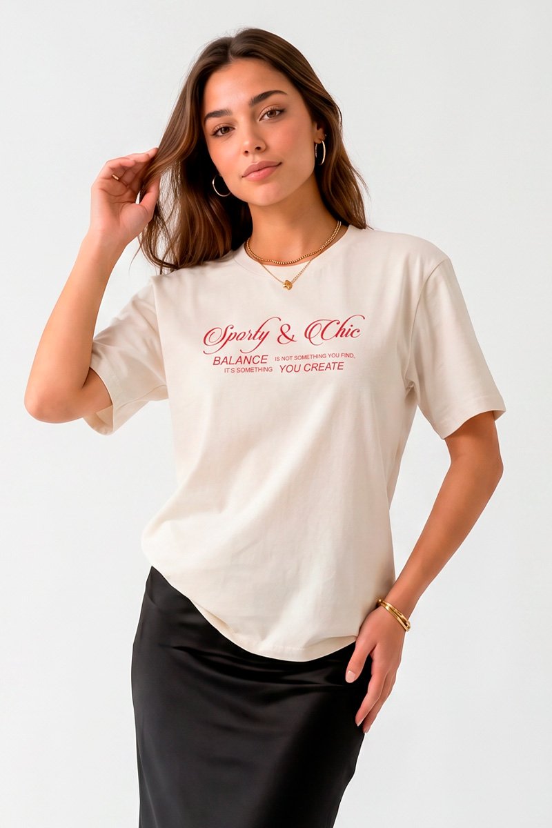 T-shirt Feminina Off White Sporty & Chic