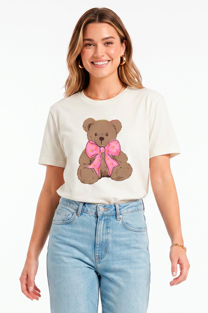 T-shirt Feminina Off Urso Retro